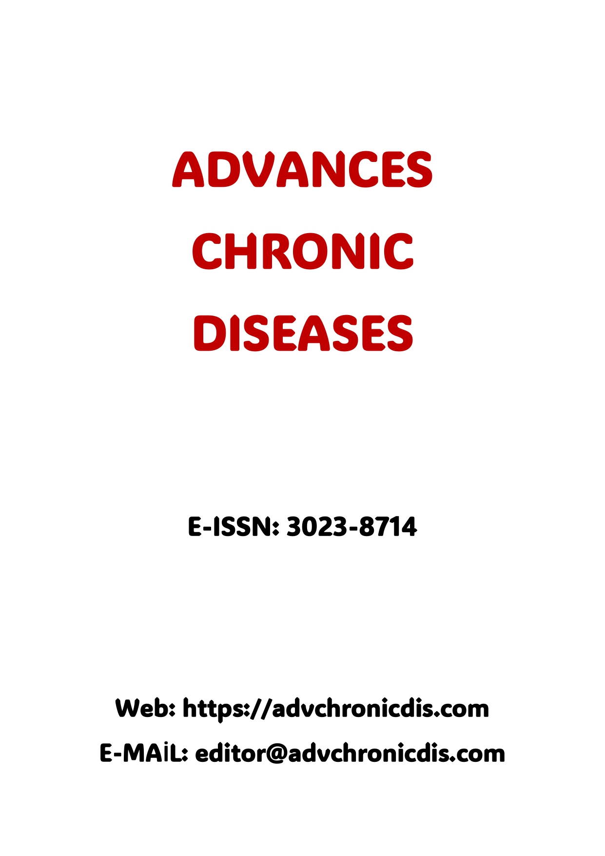 					View Vol. 3 No. 1 (2026): Advances in Chronic Diseases
				
